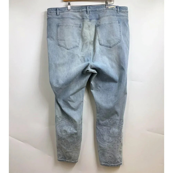 Soft Surroundings Women's High Rise Embroidered Hem Skinny Ankle Size 24W - Picture 2 of 13